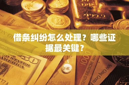 北京借条纠纷怎么处理？哪些证据最关键？