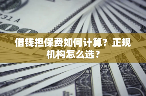 北京借钱担保费如何计算？正规机构怎么选？