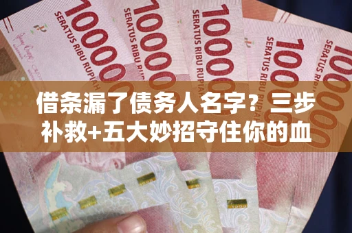 北京借条漏了债务人名字？三步补救+五大妙招守住你的血汗钱