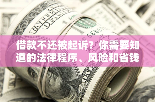 北京借款不还被起诉？你需要知道的法律程序、风险和省钱技巧